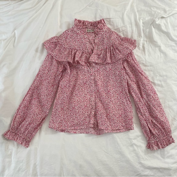 LoveShackFancy Erica Floral Ruffle Top - Picture 6 of 14
